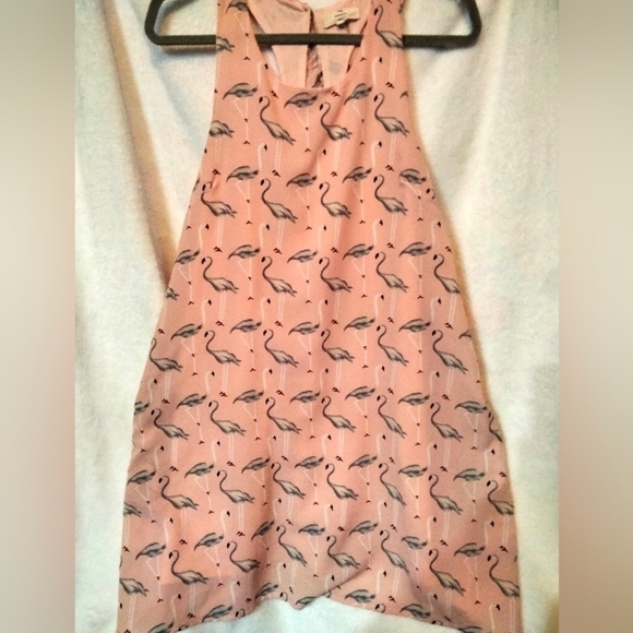 Entro Flamingo Ruffle Sleeveless Shift Dress Size Small - Picture 1 of 5